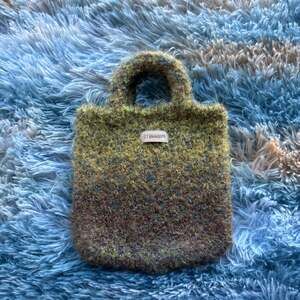 Stannum Gradient Faux Fur Knit Mini Tote Bag